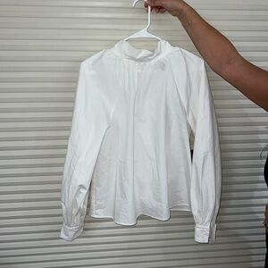 INC International Concepts white high neck blouse size M $20